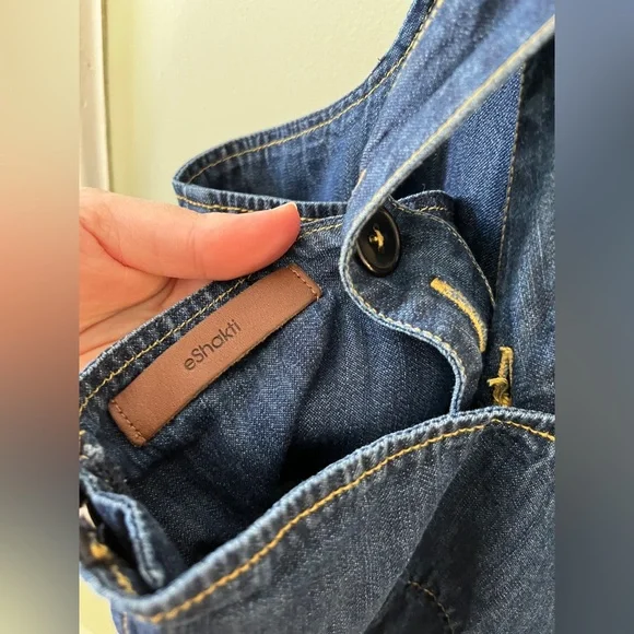 eShakti Dark Blue Denim Overall Dress - Picture 6 of 10